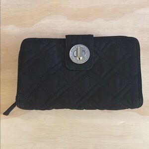 Vera Bradley Black Quilted Women's Wallet - Like New.